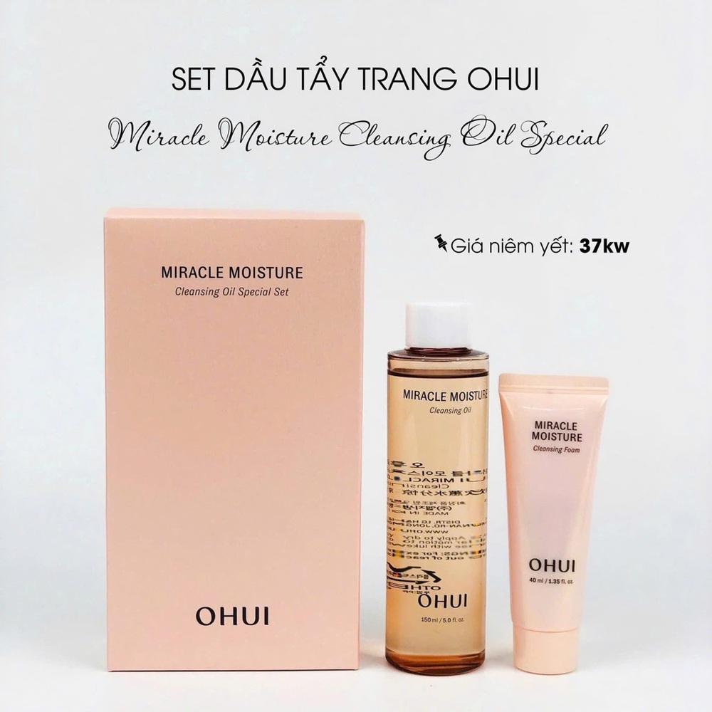 OHUI Miracle Moisture Cleansing Oil 150ml+ Moisture Cleansing Foam 40ml Set